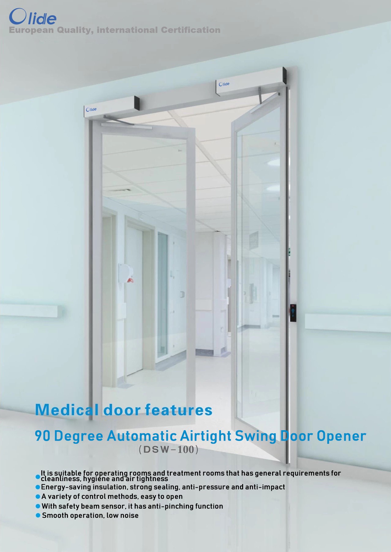 90 Degree Automatic Hospital Airtight Swing Door Opener