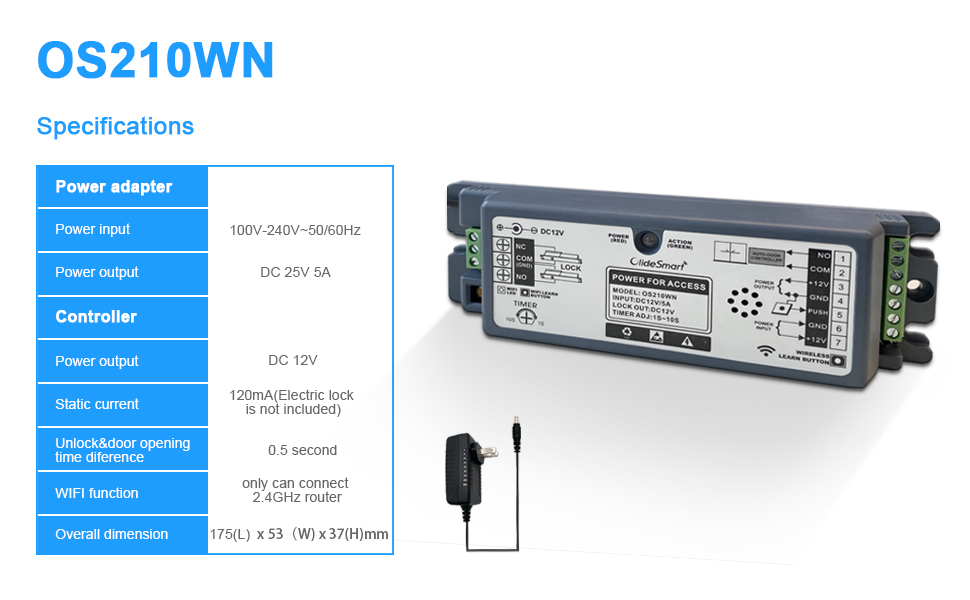 OS210WN receiver parameters