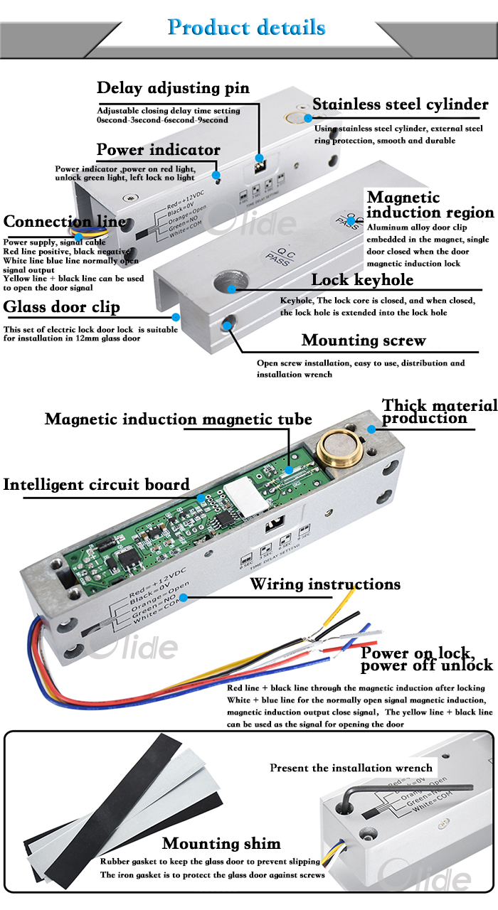 frameless glass electric bolt2700