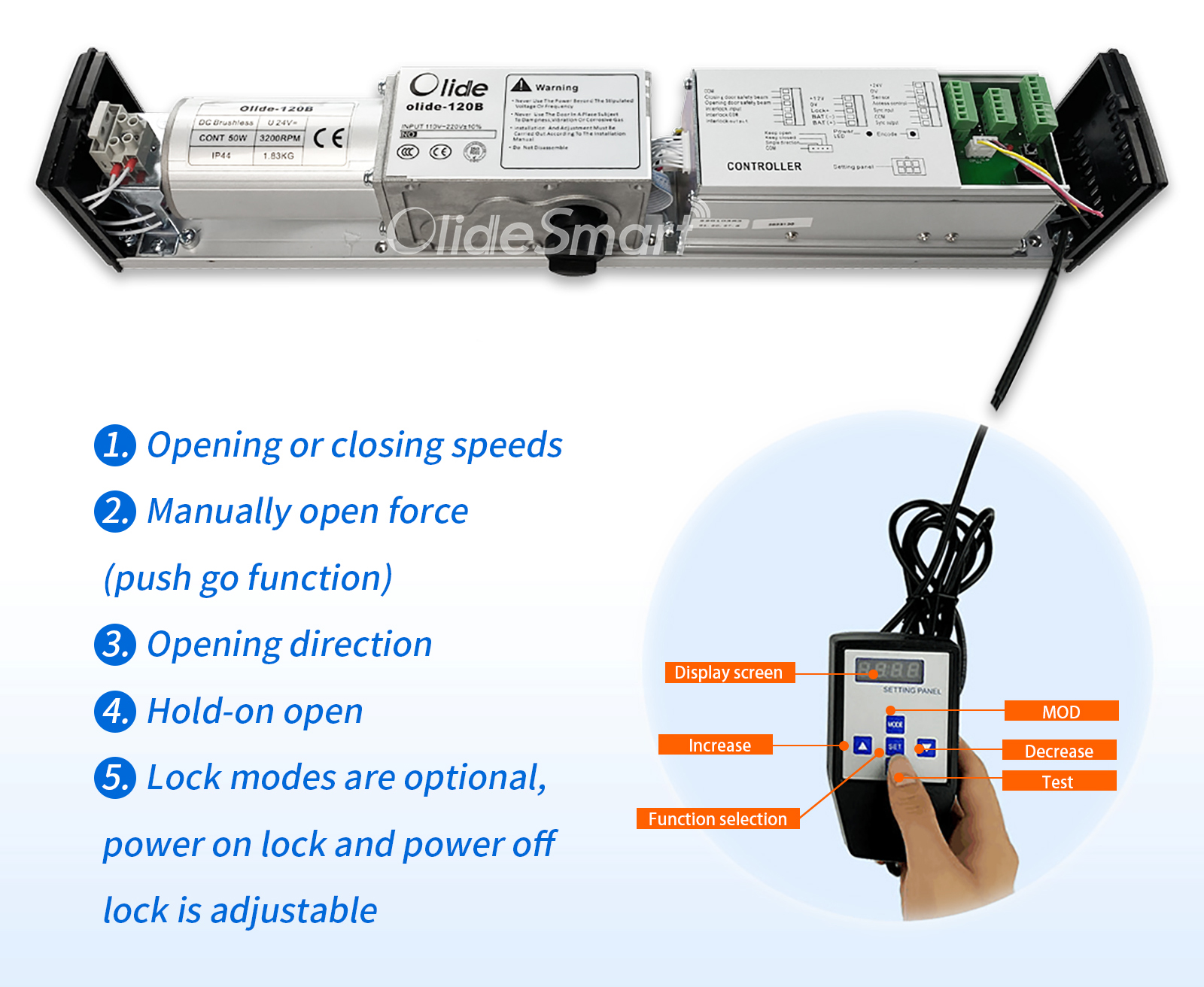 olide 120B automatic swing door opener hand programmer